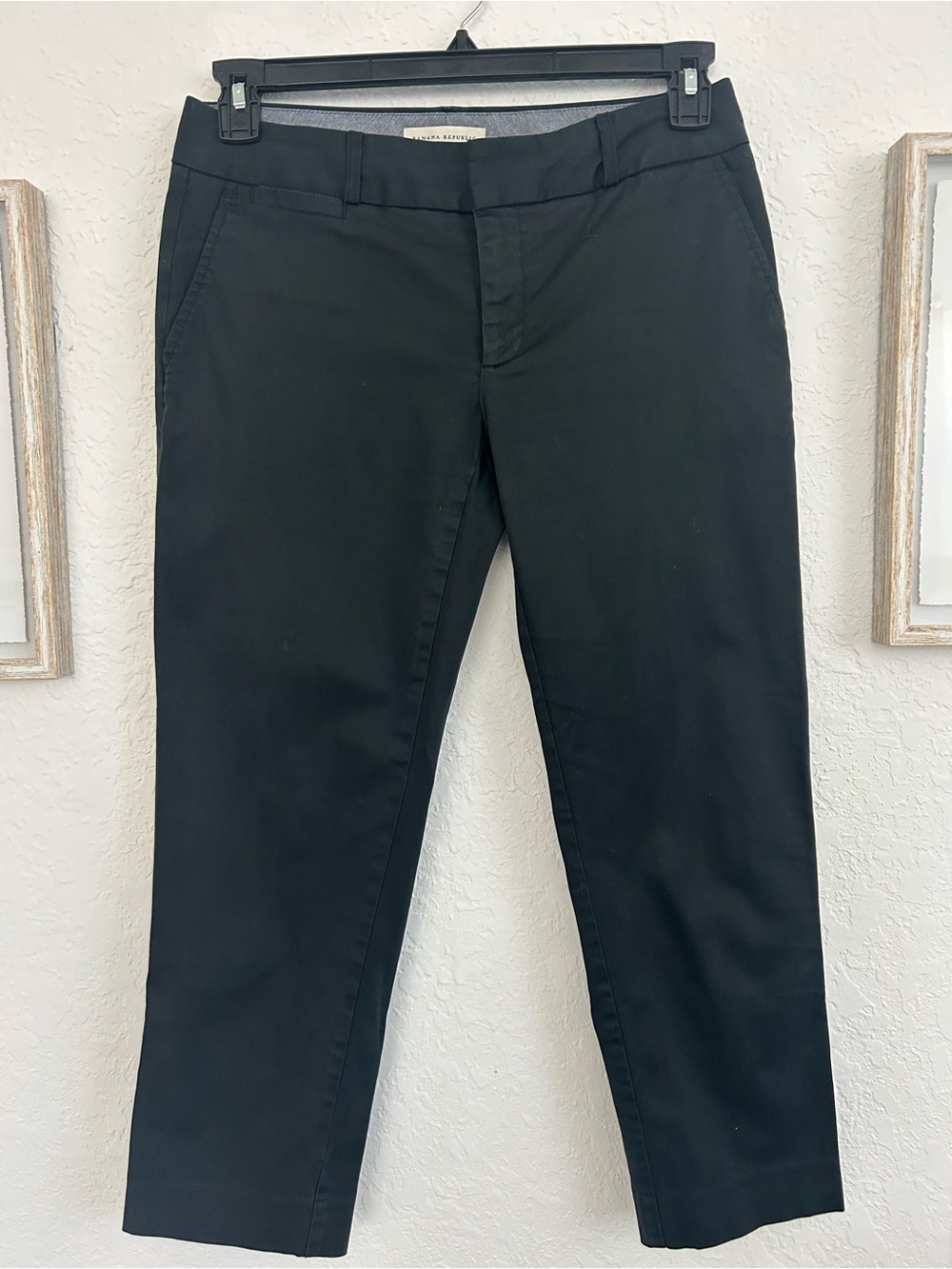 Banana Republic Black Straight-Leg Chinos